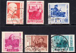 1956 TAIWAN 70TH BIRTHDAY OF PRESIDENT CHIANG (YVERT# 213-218) USED - Used Stamps