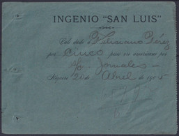 TK-351 CUBA 1905 SUGAR MILLS SAN LUIS PAPER TOKEN. - Vrac - Billets