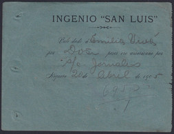 TK-352 CUBA 1905 SUGAR MILLS SAN LUIS PAPER TOKEN. - Mezclas - Billetes