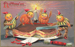 344827-Halloween, Tuck No 150-1, Pumpkin Head Gourd Men Cutting Cake - Halloween