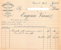 014463 "TORINO - EUGENIO VIANI - FABBRICA CAPPELLI DI PAGLIA E FELTRO" 1905 DOC.TO  COMM. - Italy