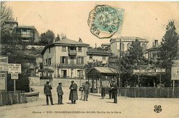 Charbonnières Les Bains * Route Et La Sortie De La Gare * Grand Cercle Et Hôtel Moderne * Café De La Poste - Charbonniere Les Bains