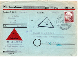 54908 - Bund - 1957 - 60Pfg Heuss I EF A NN-Bf SOLTAU -> Uelzen - Lettres & Documents