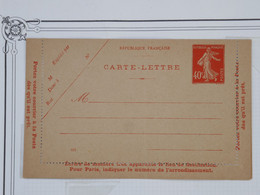 BF15 FRANCE  BELLE CARTE LETTRE ENTIER  SEMEUSE 40C  1932 NON VOYAGEE - Altri & Non Classificati