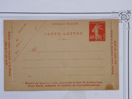 BF15 FRANCE BELLE CARTE LETTRE ENTIER  SEMEUSE 40C  1932 NON VOYAGEE - Altri & Non Classificati