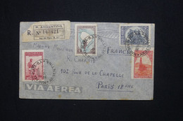 ARGENTINE - Enveloppe En Recommandé De Mar Del Plata Pour Paris En 1945 Par Avion Via New York - L 132172 - Covers & Documents