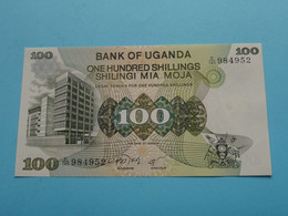100 One Hundred Shillings - Shilingi Mia Moja () Bank Of UGANDA ( D/I45984952 ) ( For Grade See SCAN ) UNC ! - Oeganda