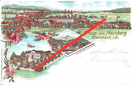 Litho AK Hainberg Gasthof Bahnhof A Ebersbach Haine Friedersdorf Neugersdorf Neusalza Spremberg Georgswalde Rumburg - Ebersbach (Loebau/Zittau)