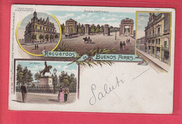 OLD   1900'S LITHO POSTCARD -  ARGENTINA - BUENOS AIRES - Argentinien