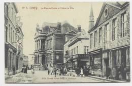 CINEY BELGIQUE CARTE LA RUE DU CENTRE ET HOTEL DE VILLE - Ciney