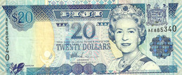 FIJI $20 BLUE QEII HEAD FRONT & BUILDING BACK ND(2002) P.107a UNC READ DESCRIPTION!! - Figi