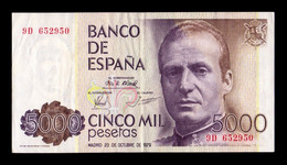 España Spain 5000 Pesetas Juan Carlos I 1979 Pick 160 Serie 9D Reposición - [ 4] 1975-… : Juan Carlos I