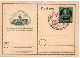 55000 - Berlin - 1951 - 10Pfg GASoKte Luftbrueckendenkmal M SoStpl BERLIN-TEMPELHOF - EINWEIHUNG ... - Cartas & Documentos