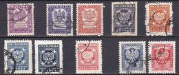 PL401 – POLAND – OFFICIAL – 1933-54 – SMALL LOT – Y&T # 17→29 USED - Officials