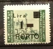 ISTRIA LITORALE SLOVENO NUOVO GOMMA INTEGRA ** - SASS. SEGNATASSE #8c - Lettera P Stretta - R Scalpellata, Punto Tondo - Joegoslavische Bez.: Slovenische Kusten