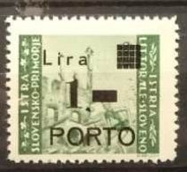 ISTRIA LITORALE SLOVENO NUOVO GOMMA INTEGRA ** - SASS. SEGNATASSE #8c - Lettera P Stretta - R Scalpellata, Punto Tondo - Joegoslavische Bez.: Slovenische Kusten