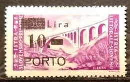 ISTRIA LITORALE SLOVENO NUOVO GOMMA INTEGRA ** - SASS. SEGNATASSE #11b - Lettera P Stretta - R Scalpellata, Punto Quadra - Ocu. Yugoslava: Litoral Esloveno