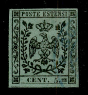 Antichi Stati Italiani - Modena - 1852 - 5 Cent (7c) Con Spazio Tipografico A Destra E Punto Grosso Dopo Il 5 - Usato - Autres & Non Classés