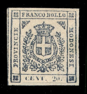 Antichi Stati Italiani - Modena - 1859 - 20 Cent (15) - Ottimi Margini - Gomma Originale - Molto Bello - Cert. Sorani (5 - Autres & Non Classés