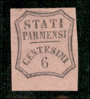 Antichi Stati Italiani - Parma - 1857 - 6 Cent (1A - Segnatasse) Bordo Foglio - Gomma Originale - Autres & Non Classés