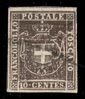 Antichi Stati Italiani - Toscana - 1860 - 10 Cent (19) Usato - Grandi Margini - Molto Bello (120) - Autres & Non Classés