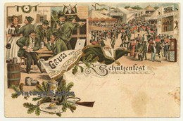 Gruss Vom Schützenfest - Rifle Festival / Burger Bräu (Vintage Postcard Litho 1898) - Tiro (armi)