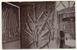 Gun Shop Exhibition: Crossbows, Rifles & Pistols (Vintage RPPC Sepia ~1910s/1920s) - Tir (Armes)