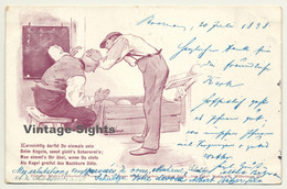 Kegeln / Bowling: Deutsche Kegler-Postkarten Nr. 7 (Vintage Funny Postcard 1898) - Boliche