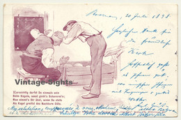 Kegeln / Bowling: Deutsche Kegler-Postkarten Nr. 7 (Vintage Funny Postcard 1898) - Bowling