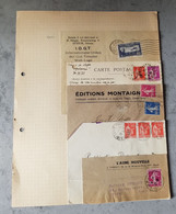 FRANCE INTERESANT ENVELOPPES & CARTE POSTALE &FRAGMENT DE JOURNAL L'AUBE NOUVELLE CIRCULED - Lettres & Documents