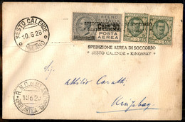 AEROGRAMMI/PRIMI VOLI ITALIA - Regno - 1928 (10 Giugno) - Sesto Calende Kingbay - Longhi 1819 - Aerogramma Con Al Retro  - Autres & Non Classés