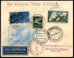 AEROGRAMMI/PRIMI VOLI ITALIA - Regno - 1933 (1 Luglio) - Zeppelin - 3° Sud Amerika Fahrt - Cartolina Da Milano A Pernamb - Autres & Non Classés