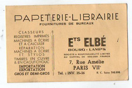 VP20.622 - CDV - Carte De Visite - Papeterie - Librairie Ets ELBE à PARIS - Cartoncini Da Visita