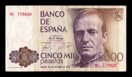 España Spain 5000 Pesetas Juan Carlos I 1979 Pick 160 Serie 9C Reposición - [ 4] 1975-… : Juan Carlos I