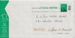 Prêt à Poster Lettre Verte (timbre Monuments De Paris) (oblitération Du 24/03/2022) - Listos A Ser Enviados: Respuesta