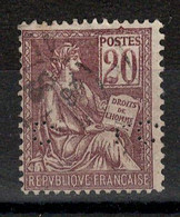 Perforé - YV 113 Perfin à Identifier - Used Stamps