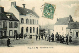 Flagny * Place De La Mairie Et L'école Du Village * Commerce RONGET * Villageois - Autres & Non Classés