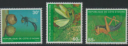 COTE D'IVOIRE Insectes, Insecte, Yvert N° 508C/508E Neuf Avec Charnière. MLH - Other & Unclassified