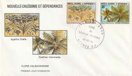 NOUVELLE CALEDONIE 1979 FDC Yvert 431 Et 432 - Flore - Brieven En Documenten