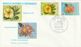 NOUVELLE CALEDONIE 1980 FDC Yvert 436 Et 437 - Flore Fleurs - Lettres & Documents