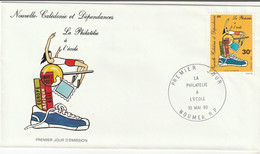 NOUVELLE CALEDONIE 1980 FDC Yvert 438 - Philatélie à L' école - Sports Saut En Hauteur - Covers & Documents