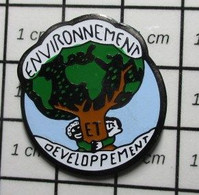 1415b Pin's Pins / Beau Et Rare / ASSOCIATIONS / ARBRE VERT PLANETE TERRE ENVIRONNEMENT ET DEVELOPPEMENT Poil Aux Dents! - Associations