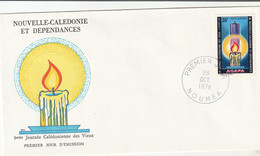 NOUVELLE CALEDONIE 1978 FDC Yvert PA 188 - Journée Des Vieux - Bougie - Storia Postale