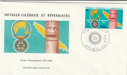 NOUVELLE CALEDONIE 1980 FDC Yvert PA 201 - Rotary International - Lettres & Documents