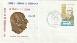 NOUVELLE CALEDONIE 1980 FDC Yvert PA 208 - Général De Gaulle - Lettres & Documents