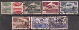 CHECOSLOVAQUIA - Fx. 3447 - Yv. Ae. 10/17 - Avion Sobrevolando Diversos Paisajes - 1930 - Ø - Poste Aérienne