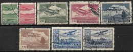 CHECOSLOVAQUIA - Fx. 4615 - Yv. Ae. 10/17 - Avion Sobrevolando Diversos Paisajes - 1930 - Ø - Posta Aerea