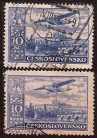 CHECOSLOVAQUIA - Fx. 3482 - Yv. Ae. 16/16a - Avion Sobrevolando Praga - 1930 - Ø - Posta Aerea