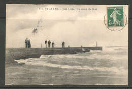 Carte P De 1909 ( Palavas / La Jetée. Un Coup De Mer ) - Palavas Les Flots