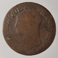 France 5 Centimes Cuivre (Copper) République An (Year)8?/9? G Geneve/Geneva  KM#640.6/G.126a/b - 5 Centimes
